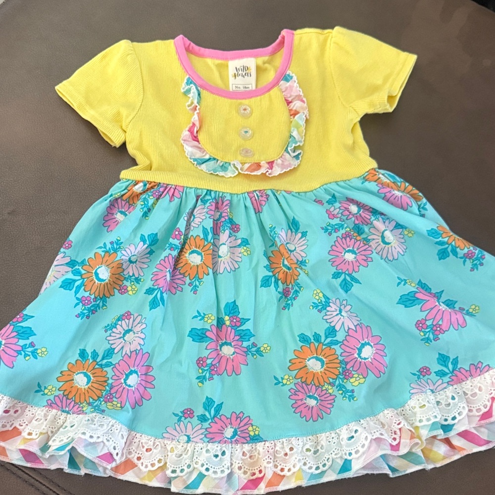 Wildflowers Yellow and Blue Floral Dress